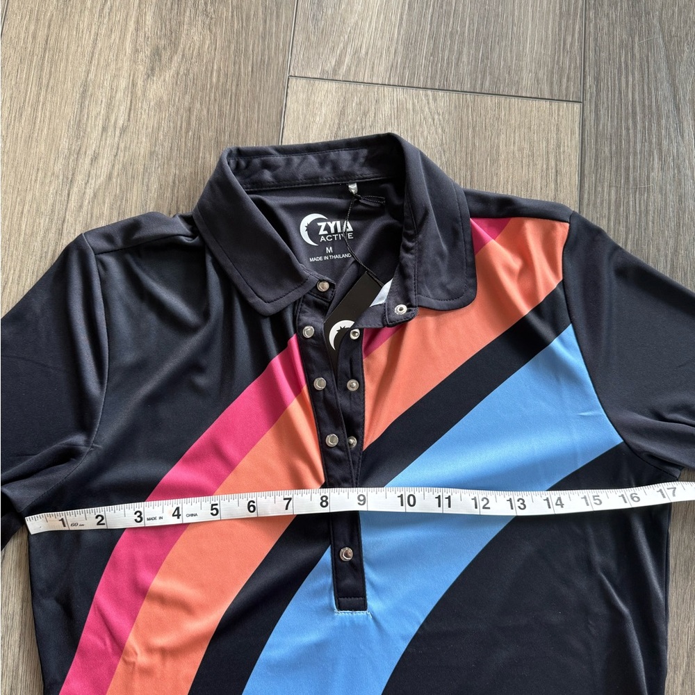 Zyia Active Women’s Clubhouse Polo Rainbow Golf Shirt Large - Picture 4 of 7
